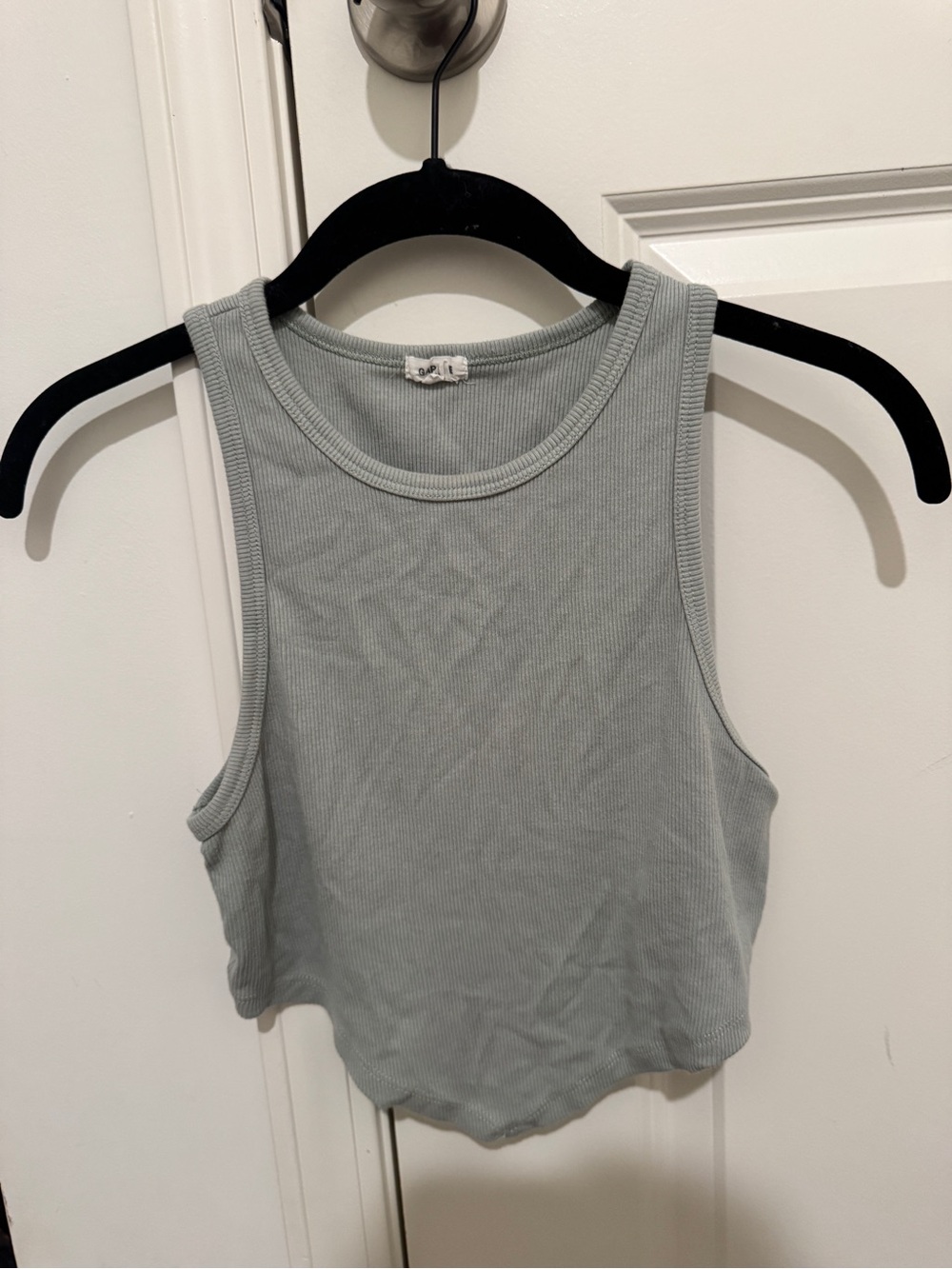 Garage Sage Ribbed Cropped Tank